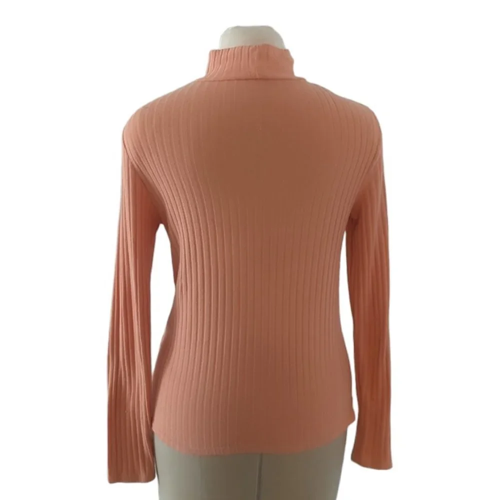 Topshop Ribbed Mock Neck Knit  Top - Picture 3 of 4